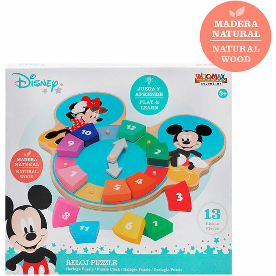 MICKEY RELOJ PUZZLE MADERA ECO 22 CM image 2