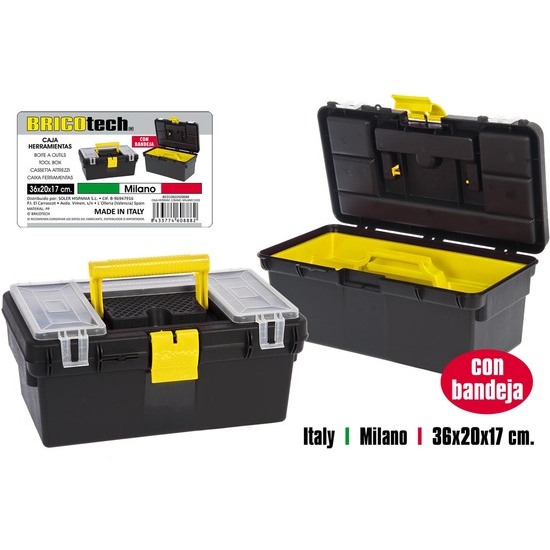 PLASTIC TOOLS BOX W/TRY MILANO image 0