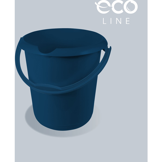 CUBO ECO POLIVALENTE (AGUA O BASURA) CON ESCALA DE MEDIDA INTEGRADA Y ASA ERGONÓMICA, 10 L, MIKA, AZUL image 0