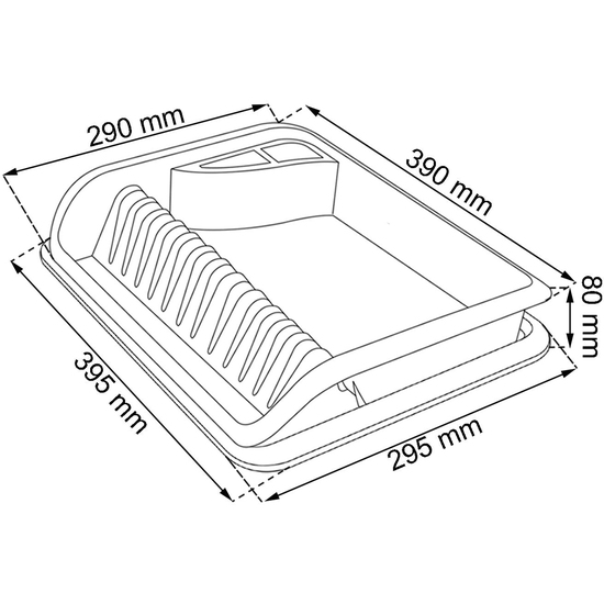 ESCURREPLATOS CON BANDEJA, PP, NATURAL TRANSPARENTE, 39.5 X 29.5 X 8 CM image 2