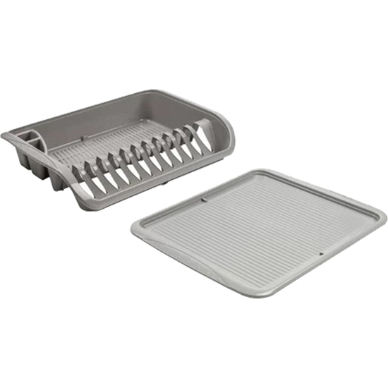 ESCURREPLATOS CON BANDEJA, PP, GRIS, 39.5 X 29.5 X 8 CM image 3