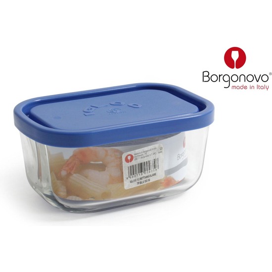 RECT.LUNCH BOX IGLOO 13,5CM PL.BLUE LID image 0