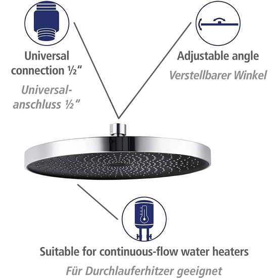 ROCIADOR DE DUCHA SOFTWATER 26 CM, CROMO image 3