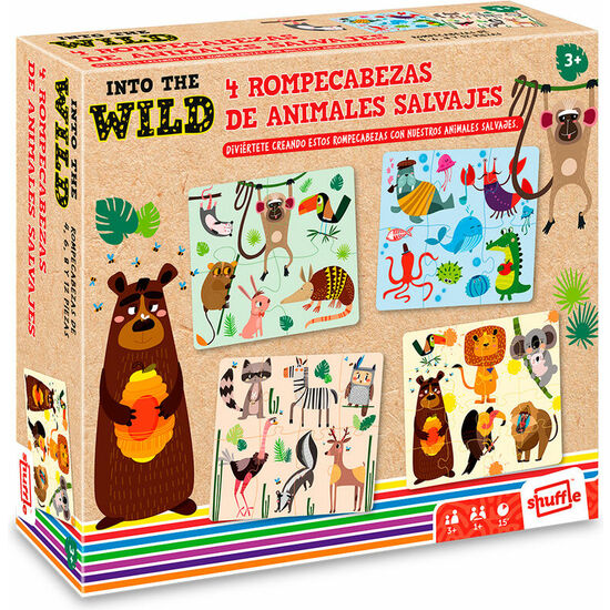 PUZZLE ANIMALES SALVAJES INTO THE WILD 4-6-8-12PZS image 0