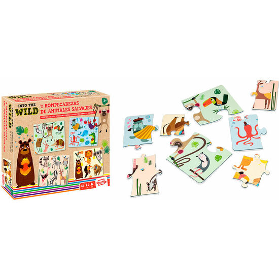 PUZZLE ANIMALES SALVAJES INTO THE WILD 4-6-8-12PZS image 1