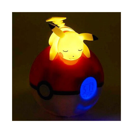 LAMPARA DESPERTADOR LED PIKACHU POKEBALL POKEMON image 1