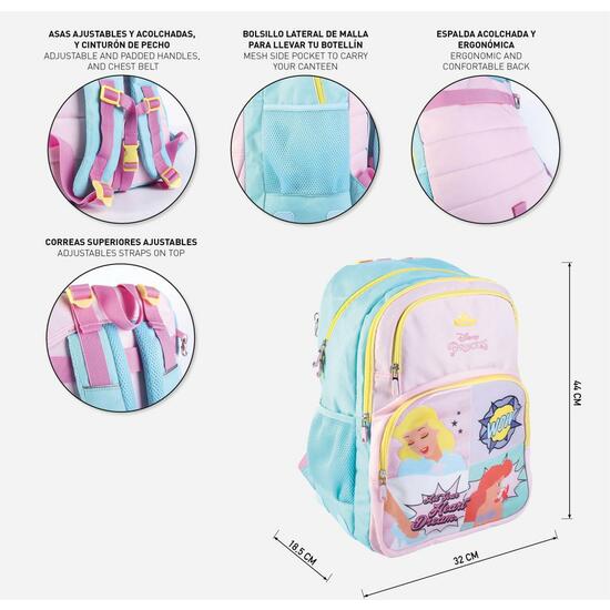 MOCHILA ESCOLAR GRANDE 44 CM PRINCESS PINK image 4