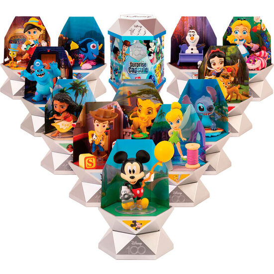 EXPOSITOR 12 CAPSULAS SORPRESA 100TH ANIVERSARIO DISNEY SURTIDO 7CM image 1