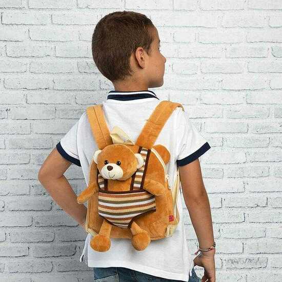 MOCHILA REVERSIBLE + PELUCHE OSO BENJI 25CM image 1