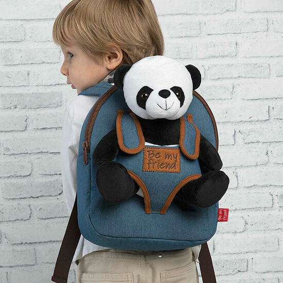 MOCHILA + PELUCHE PANDA PAUL 26CM image 1