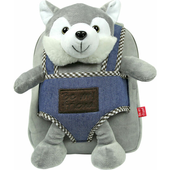 MOCHILA REVERSIBLE + PELUCHE HUSKY HARRY 26CM image 0