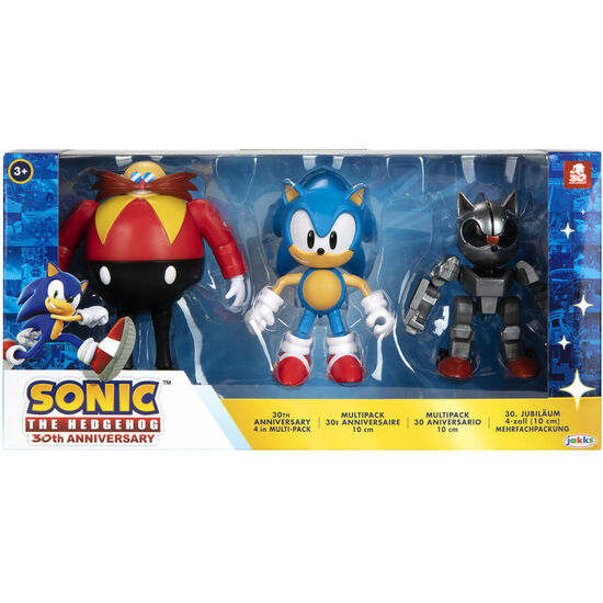 BLISTER 3 FIGURAS 30TH ANNIVERSARY SONIC THE HEDGEHOG 10CM image 0