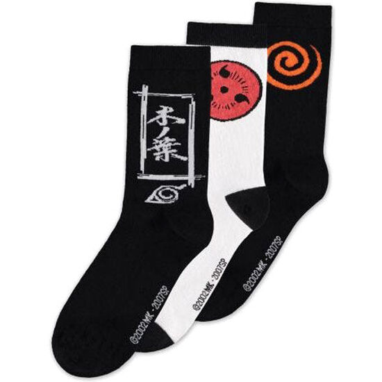 PACK 3 CALCETINES SASUKE SYMBOL NARUTO SHIPPUDEN image 0