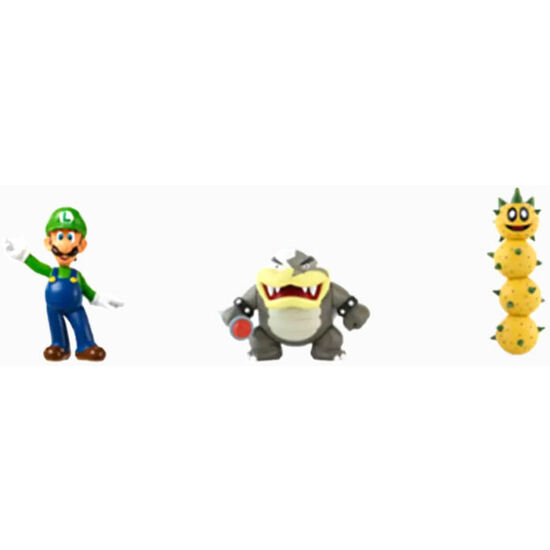 BLISTER 3 FIGURAS LUIGI AND MORTON KOOPA SUPER MARIO BROS 6,5CM image 0