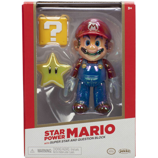 FIGURA STAR POWER MARIO GOLD SUPER MARIO BROS 10CM image 0