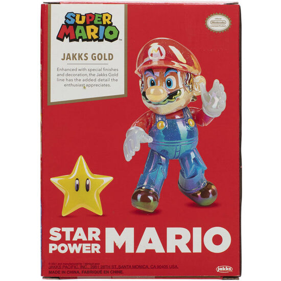 FIGURA STAR POWER MARIO GOLD SUPER MARIO BROS 10CM image 2