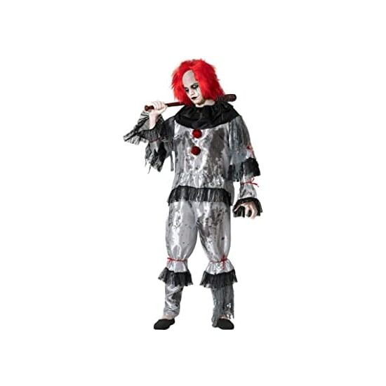 DISFRAZ PAYASO MACABRO GRIS ADULTO Talla - TALLA XXL image 0