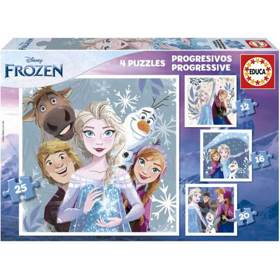 4 PUZZLES PROGRESIVOS FROZEN image 0