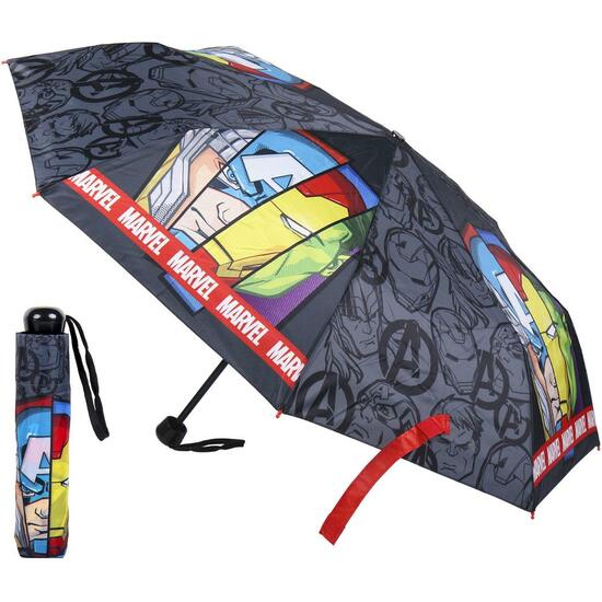 PARAGUAS MANUAL PLEGABLE ESCOLAR AVENGERS BLACK image 0