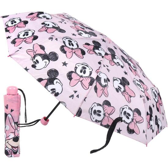 PARAGUAS MANUAL PLEGABLE ESCOLAR MINNIE PINK image 0