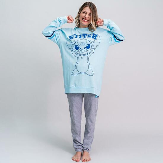 PIJAMA LARGO SINGLE JERSEY STITCH LIGHT BLUE image 3