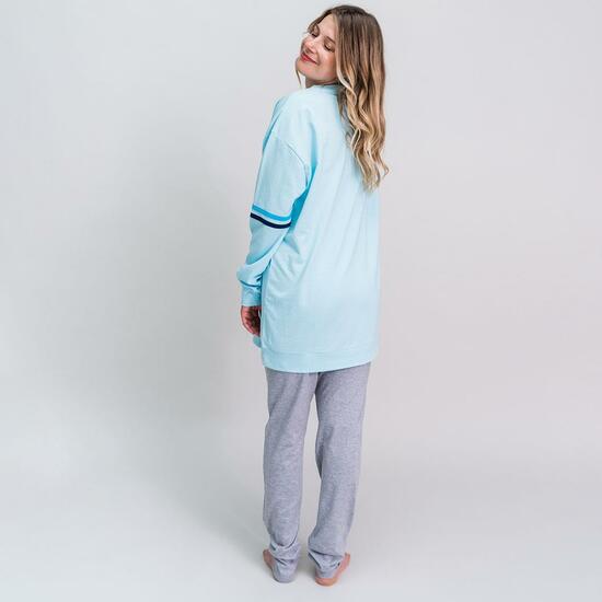 PIJAMA LARGO SINGLE JERSEY STITCH LIGHT BLUE image 4