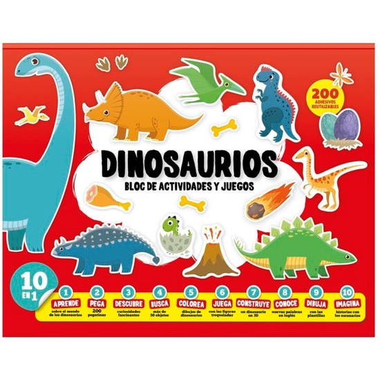 BLOC ACTIVIDADES Y APRENDIZAJE 10 EN 1 DINOSAURIOS image 0