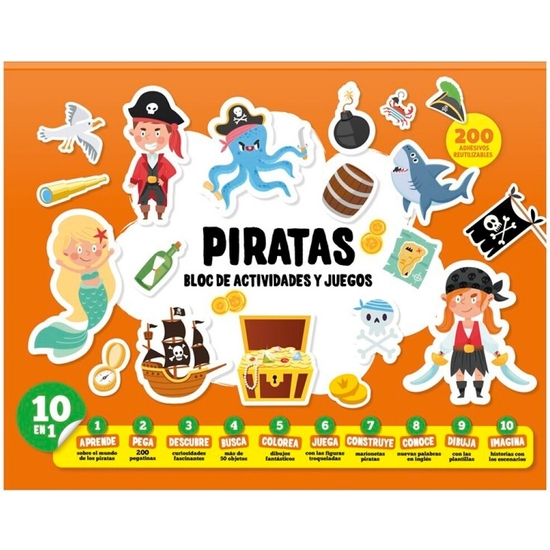 BLOC ACTIVIDADES Y APRENDIZAJE 10 EN 1 PIRATAS image 0