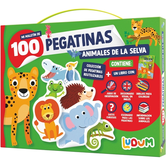 MALETÍN 100 PEGATINAS ANIMALES DE LA SELVA image 0