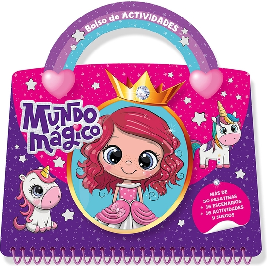 BOLSO DE ACTIVIDADES CON HOJAS Y PEGATINAS MUNDO MÁGICO image 0
