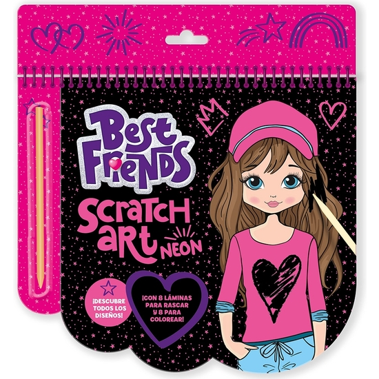 KIT CREATIVO ART BEST FRIENDS SCRATCH NEON image 0