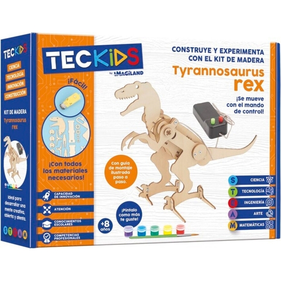 KIT TECNOLOGÍA MADERA. DINOSAURIO T-REX + 8 AÑOS image 0