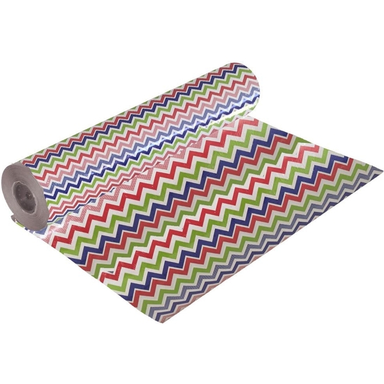 BOBINA PAPEL REGALO 62 CM 95 MTS. ZIG ZAG COLORES image 0
