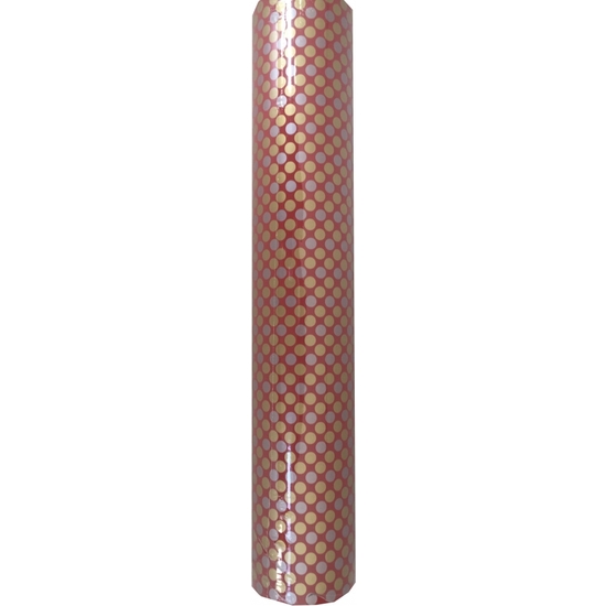 BOBINA PAPEL REGALO 62 CM 95 MTS. LUNARES FONDO ROJO image 1