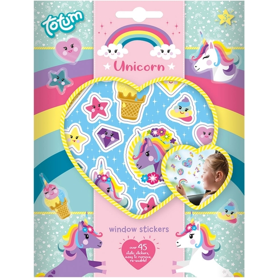 UNICORNIO PACK 60 STICKERS PARA VENTANA REMOVIBLES 17X21 image 0