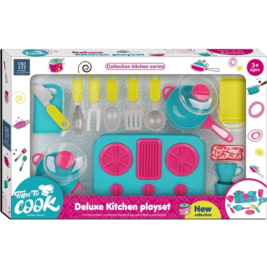 COCINITA CON MENAJE 16 PIEZAS. CAJA 57X35 image 0