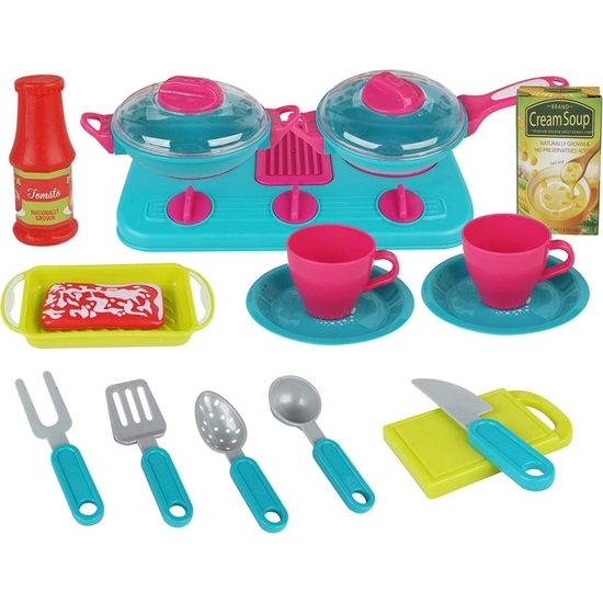 COCINITA CON MENAJE 16 PIEZAS. CAJA 57X35 image 1