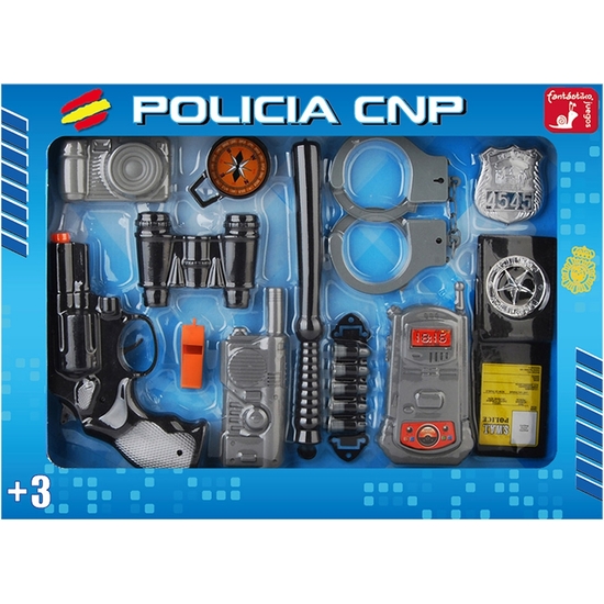 SET POLICÍA CON PISTOLA 12 PIEZAS. CAJA 44X32 image 0