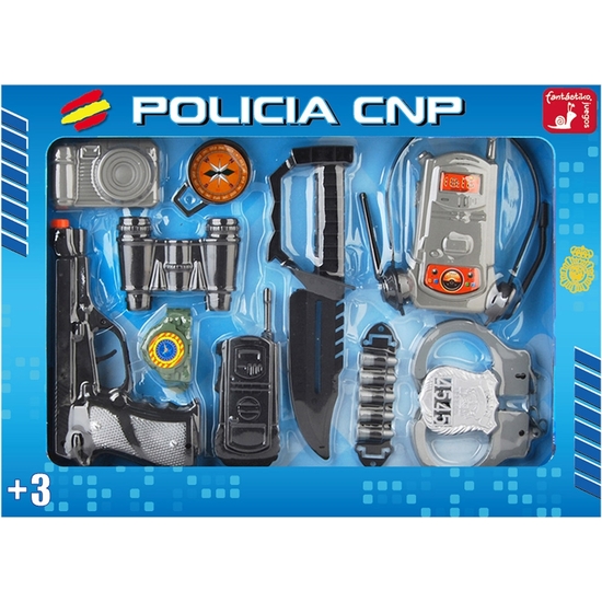 SET POLICÍA CON PISTOLA 12 PIEZAS. CAJA 44X32 image 1