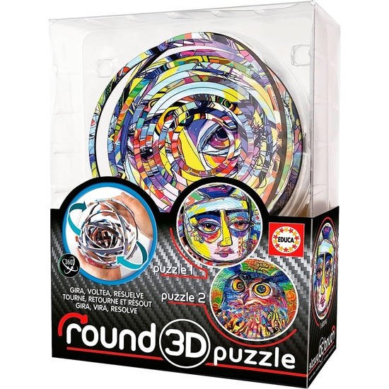 PUZZLE ROUND 3D GIRA Y VOLTEA ABSTRACT image 0