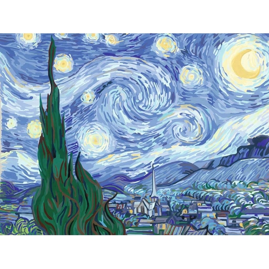 CREART PINTAR POR NÚMEROS VAN GOGH, LA NOCHE ESTRELLADA + 14 AÑOS image 1