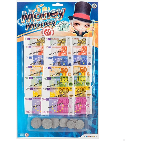SET MONEDAS Y BILLETES EURO EN BLISTER 21X36 CM image 0