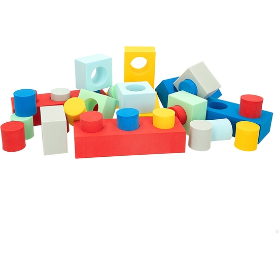 BOLSA 30 BLOQUES CONSTRUCCIÓN BALNDITOS GOMA EVA image 1