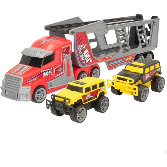 CAMIÓN PORTAVEHÍCULOS FRICCIÓN 47 CM CON DOS COCHES image 1