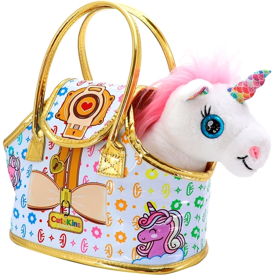 UNICORNIO PELUCHE CON BOLSO PASEO 32X17X28 image 0