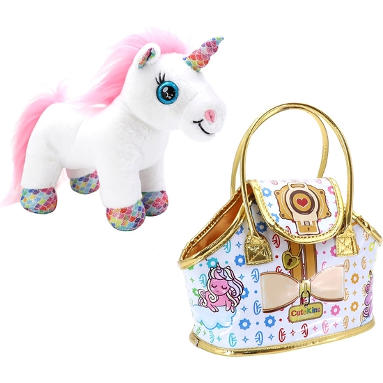 UNICORNIO PELUCHE CON BOLSO PASEO 32X17X28 image 1