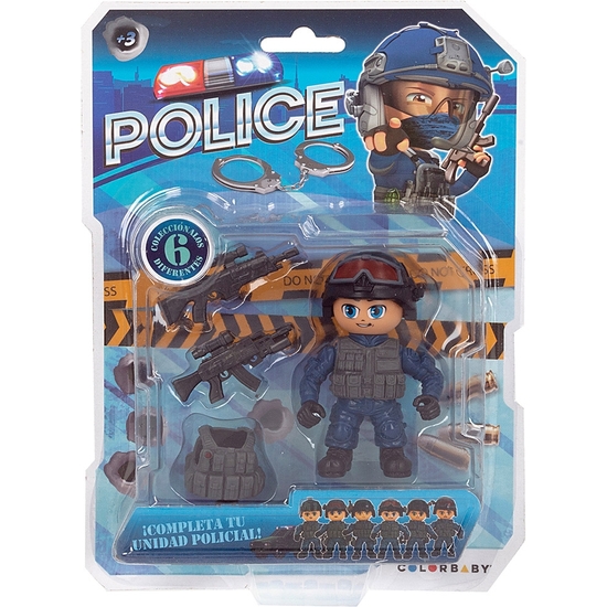 FIGURA ACCIÓN POLICÍA MINI 6 MODELOS EN BLISTER DE 16X22 image 0