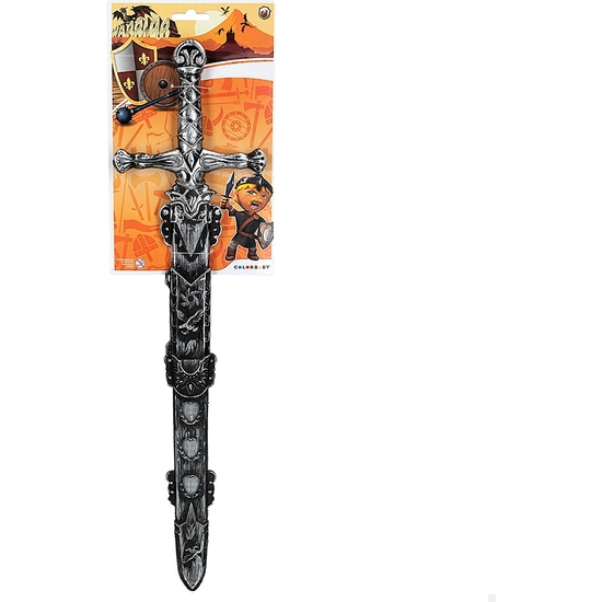ESPADA GUERRERO MEDIEVAL CON FUNDA 55 CM image 0
