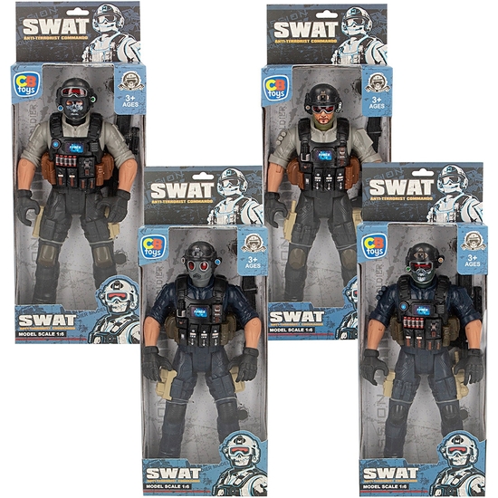 FIGURA ACCIÓN SOLDADO COMANDO SWAT 30 CM 4 MODELOS image 1