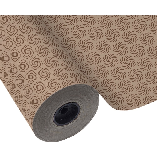 BOBINA PAPEL REGALO 62 CM 95 MTS. GEOMÉTRICO MARRÓN image 0
